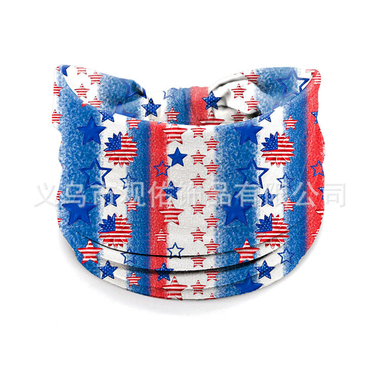 Wholesale Independence Day Women's Knotted Wide Headband Fashion Sports Sweat-Absorbent Elastic Hair Accessories